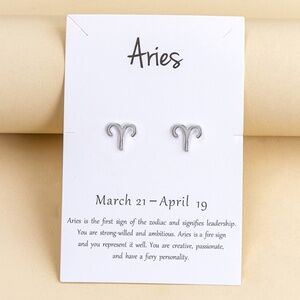 *JULANE* Silver Aries Fashion Horoscope Earrings